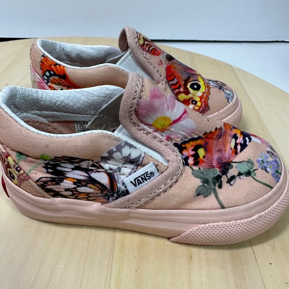 Vans Pink Butterfly Slip-On Baby Shoes